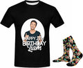 M YESCUSTOM Custom Funny Tshirts for Men Women Personalized Face Tshirt with Picture Customized Tee Gift for Dad Mom Husband
