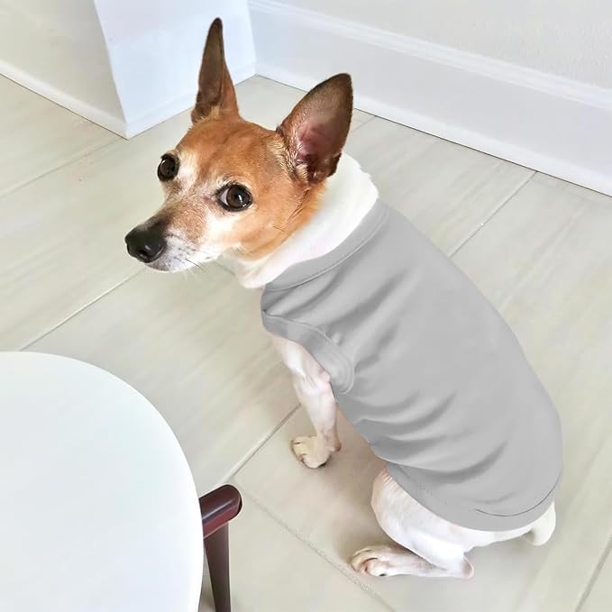 Custom Dog Clothes Shirts for Small Large Dogs Breathable Pet Shirt Customized Image Text Sleeveless Tank Tops for Puppy Cats Customize Pets Apparel Gifts, Gray, 3XL