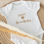 COUPLEHOODIES Personalized Baby Onesie Bodysuit – Custom Embroidery Gift for Pregnancy Reveal Baby Shower or First Grandchild