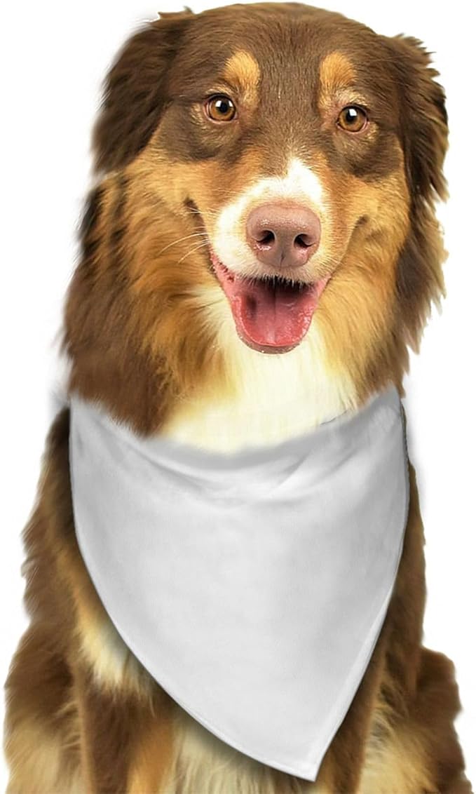 Personalized Dog Scarf Add Your Design Custom Dog Bandanas with Photo Name Text Image Customized Triangular Head Scarf Gifts for Small Medium Large Dogs Cats Pets, WhiteYL