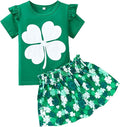 Akyzic Little Girl Skirt Outfit Two Piece Spring Summer Outfit Butterfly Dress Cat Print Skirt Toddler Girl Outfit Set