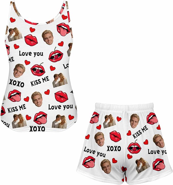 Artsadd Custom Pajamas for Women Men Family, Personalized Face Pjs Pajama Pants, Funny Pet Photo Loungewear Sleepwear Jammies