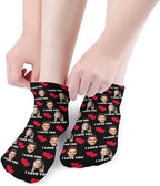 Personalized Ankle Socks with Face Custom Photo Socks Low Cut Ankle Socks Athletic Socks Valentine's Day Gifts for Women Men