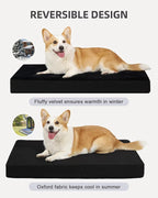 KSIIA Orthopedic Dog Bed Crate Waterproof Pet Mats for Medium Dogs Deluxe Plush Washable Pet Bed with Egg Crate Foam & Removable Cover, 29 x 18 Inch, Black