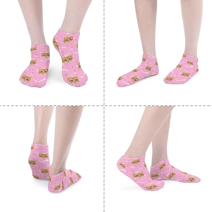 Personalized Ankle Socks with Face Custom Photo Socks Low Cut Ankle Socks Athletic Socks Valentine's Day Gifts for Women Men