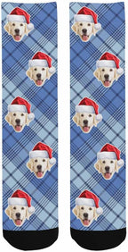 Artsadd Personalized Christmas Pajama Pants Socks for Men Custom Photo Pajama Bottoms for Men S-XXL