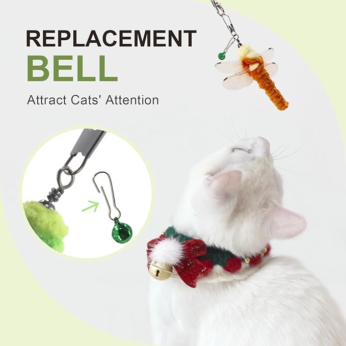 SONGWAY Insect Cat Toy Refills - 10 Pieces Dragonfly Toy Replacements for Indoor Cats, Interactive Cat Toy Wand Attachments