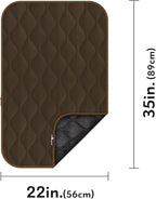 Paw Inspired Washable Padded Crate Mats for Dogs | 35” x 22” Pad, Fits 36-inch Kennels | Leakproof, Waterproof Bottom, Plush Pet Beds (Dark Brown)