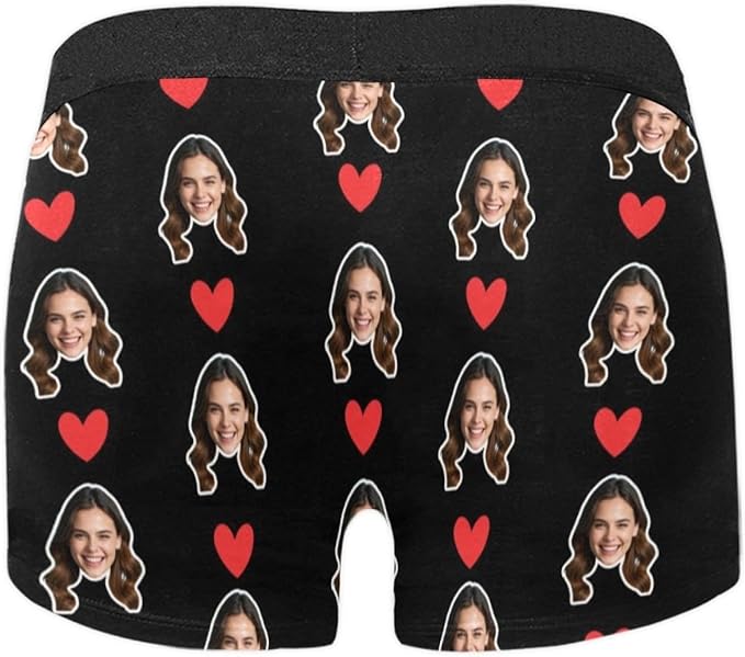 M YESCUSTOM Custom Boxers Briefs for Men Personalized Boxers with Face Mens Funny Underwear with Photo XS-5XL