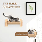 Cat Wall Shelves and Perches, Wall Mounted Cat Furniture with Hammock, Bridge, Tree, Steps and Scratching Posts, Wooden Climbing System for Indoor Large Cats and Kittens