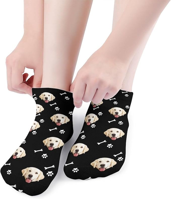 Personalized Ankle Socks with Face Custom Photo Socks Low Cut Ankle Socks Athletic Socks Valentine's Day Gifts for Women Men