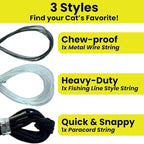 Forever Stick with Chew-Proof Metal Wire String and Transparent Fishing Line String - The Unbreakable Cat Wand Toy, Extra Long Durable Cat String Toy for Indoor Cats, Cat Fishing Pole Toy