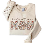 CHILLEVER Personalized Embroidered Dog Mom Sweatshirt, Dog Mama Crewneck, Gift for Mom, Pet Name On The Sleeve
