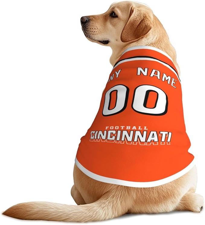 Cincinnati Custom Pet Jersey Dog Clothes Various Sizes Customized Any Name & Number for Small Middle and Big Dogs