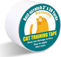 Anti Cat Scratch Tape, 3 inches x 30 Yards Pet Training Tape, 100% Transparent Clear Double Sided Cat Scratch Deterrent Tape, Furniture Protector for Couch, Carpet, Doors, Pet & Kid Safe