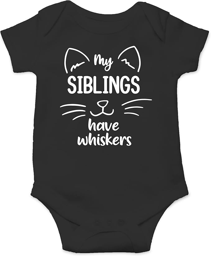 AW Fashions My Siblings Have Whiskers Baby Bodysuit Funny Cute Infant Outfit Romper Clothing Boys Girls