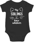 AW Fashions My Siblings Have Whiskers Baby Bodysuit Funny Cute Infant Outfit Romper Clothing Boys Girls
