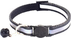 2 Pack Breakaway Cat Collars with Bells, Reflective Design and Claw Print Design, Safety Buckle Kitten Collars Adjustable from 7.5 to 12.5 Inches (Black)