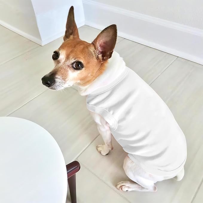 Custom Dog Shirt Pet T Shirts for Small Medium Large Dogs Customized Clothes with Image Logo Text Breathable Sleeveless Tank Top Personalized Outfits Puppy Apparel White, 3XL