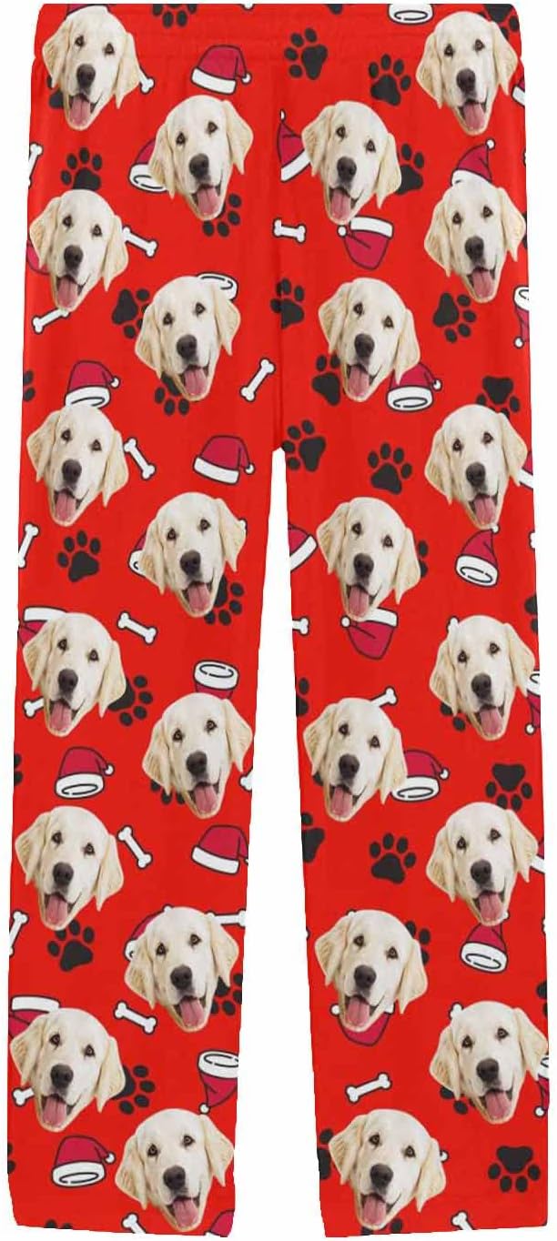 MyPupSocks Custom Pet Face Pajamas Pants Photo Pajama Bottoms for Men S-XXL
