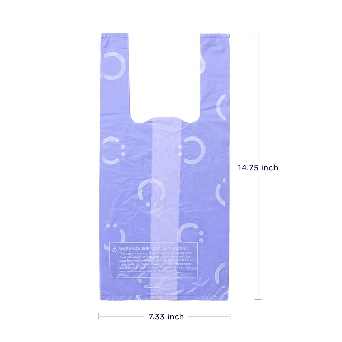 Ubbi Disposable Diaper Sacks, Lavender Scented, Easy-To-Tie Tabs, Diaper Disposal or Pet Waste Bags, 200 Count