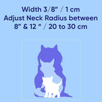 Pawtitas Glow in The Dark Cat Collar with Breakaway Safety Buckle & Bell Adjustable Kitten Collar, Teal
