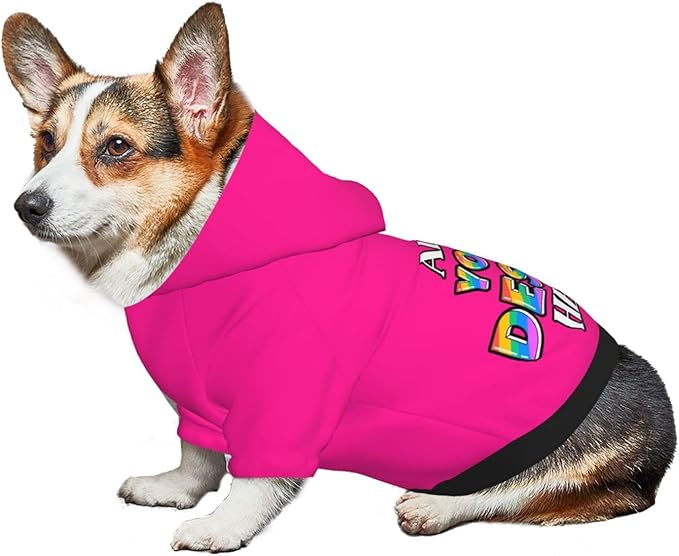 Personalized Dog Hooded Sweatshirt, Custom Pet Pullover Hoodie Design Your Own Text Image for Small Dogs Puppy Cat Kitten Clothes Dog Shirt Customizable, Customized Gifts, Deep Pink, S,