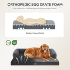 Orthopedic XXL Dog Beds, Waterproof Egg Crate Foam Big Pet Bed for All Breed Sized Dogs 53x42Inch, Washable Extra Large Dog Couch Bed with Removable Cover and Non-Slip Bottom, Dark Grey