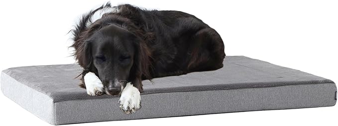 Barkbox Orthopedic Dog Bed with Memory Foam, Premium Comfort for Dogs and Puppies, Large Sized Dog Bed for Joint Relief and Restful Sleep, Durable and Easy to Clean - Grey, Large