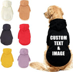 Custom Dog Hoodie, Personalized Sweatshirt with Photo Text Name Logo, Customized Hooded Sweater for Small Medium Large Dogs & Cats (Black, XXXXX-Large)