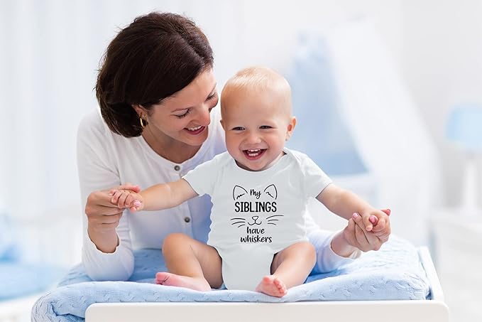 AW Fashions My Siblings Have Whiskers Baby Bodysuit Funny Cute Infant Outfit Romper Clothing Boys Girls
