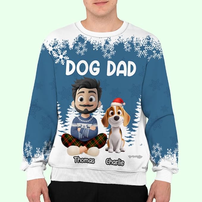 Wrappiness A Girl And Her Dog Christmas Sweatshirt - Cozy Unisex Fit Custom Shirt - Cute for Women Pet Lovers