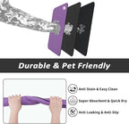 Dog Food Mat - Absorbent Cat Mat for Food and Water, No Stains Pet Feeding Bowl Mat, Easy to Clean Pet Placemats, Quick Dry Dog Water Dispenser Mat for Messy Drinkers | Paw Purple 12"x 19"