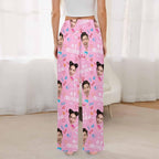 Artsadd Personalized Christmas Pajama Pants Socks for Men Custom Photo Pajama Bottoms for Men S-XXL