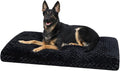 KSIIA Washable Dog Bed Anti-Slip Dog Crate Beds Deluxe Plush Kennel Pad Comfy Pet Sleeping Mat for Jumbo Dogs, 47" x 29", Black