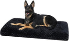 KSIIA Washable Dog Bed Anti-Slip Dog Crate Beds Deluxe Plush Kennel Pad Comfy Pet Sleeping Mat for Large Dogs, 35" x 23", Black