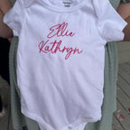 COUPLEHOODIES Personalized Baby Onesie Bodysuit – Custom Embroidery Gift for Pregnancy Reveal Baby Shower or First Grandchild
