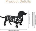 Dog Garden Stake - Unique Gift for Dog Lovers, Black Metal Outdoor Decor, Durable Yard Art Statue (Dachshund)