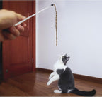 Andiker Cat Wand Teaser Toys，2Pcs Plastic Rainbow Cat Interactive Toys for Indoor Cats Colorful Ribbon&Leopard Print Cat Fishing Pole Toys Training Exerciser for Cat Gifts and Kitten Lovers (2pcs)