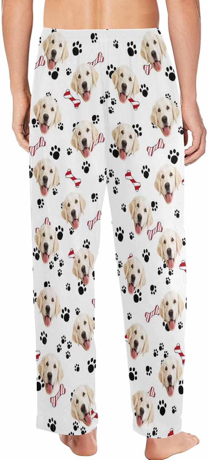 MyPupSocks Custom Pet Face Pajamas Pants Photo Pajama Bottoms for Men S-XXL