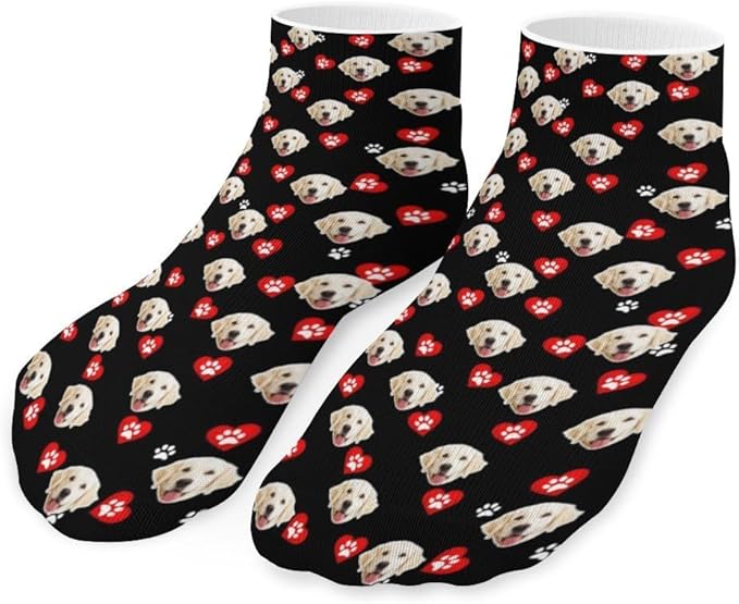 Personalized Ankle Socks with Face Custom Photo Socks Low Cut Ankle Socks Athletic Socks Valentine's Day Gifts for Women Men