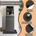 Water Cooler Mat,24x16x0.8 inches Non-Slip Silicone Pet Mat with Raised Edge,Multipurpose Leakproof Drip Tray Kitchen and Appliance Floor Protector Mat for Home Appliances（Black）