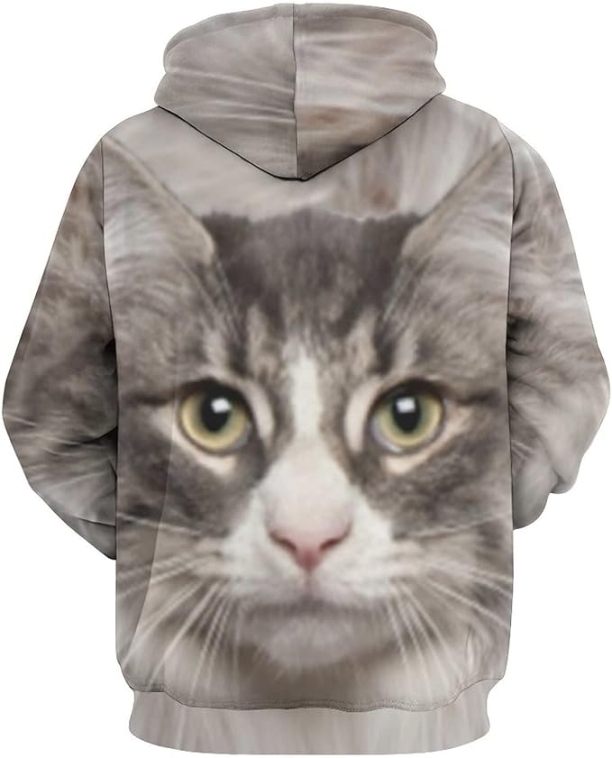 Artsadd Custom Face Unisex athletic Pockets Sweatshirt Loose Hoodie Custom Christmas Long Sleeve Sweatshirt Hooded Pullover