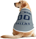 Dallas Custom Pet Jersey Dog Clothes Jersey Various Sizes Customized Any Name & Number for Small & Middle and Big Dogs