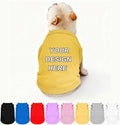 Custom Dog Clothes Shirts for Small Large Dogs Breathable Pet Shirt Customized Image Text Sleeveless Tank Tops for Puppy Cats Customize Pets Apparel Gifts, Yellow, 3XL