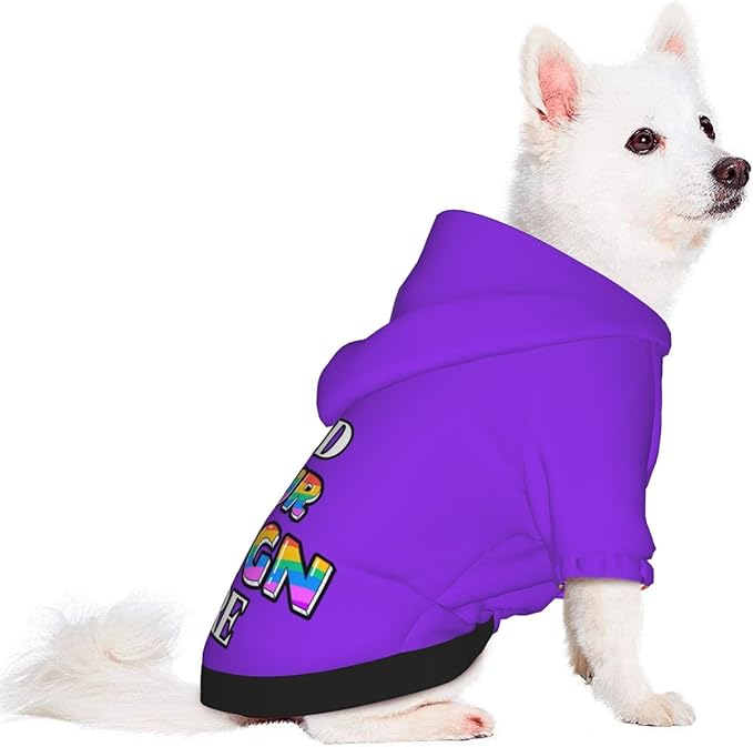 Personalized Dog Hoodie Custom Hooded Pet Warm Pullover Sweatshirt with Name Number Clothes for Chihuahua Pupppy Kitten Hoodies Puppy Soft Sweater Winter Small Dogs Cats, Blue Violet, L,