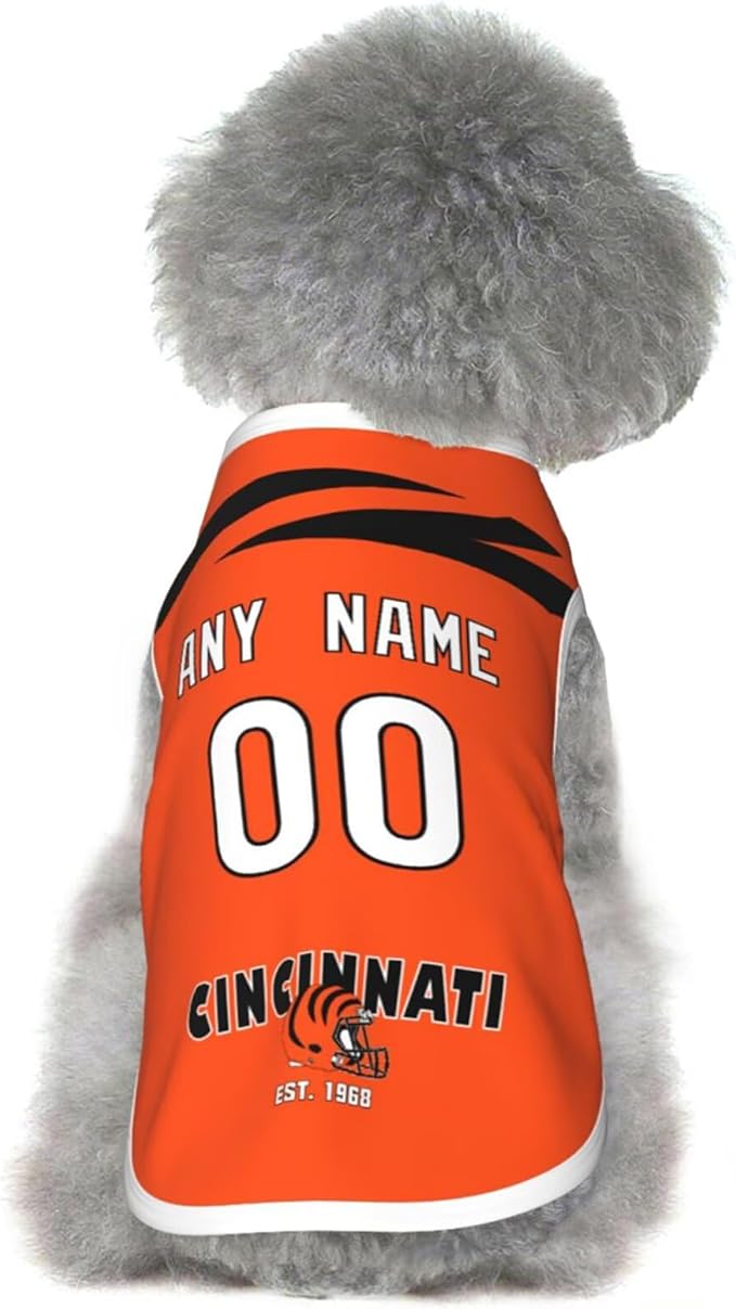 Cincinnati Dog Clothes Jersey Pet Jersey Customized Any Name & Number S-5XL for Small Middle and Big Dogs