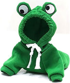 Dog Hoodies Clothes Autumn Winter Sweatshirts Teddy Bulldog Bulldog Clothing Can Transform Into Frog Elk Mouse (Green Frog,XL)