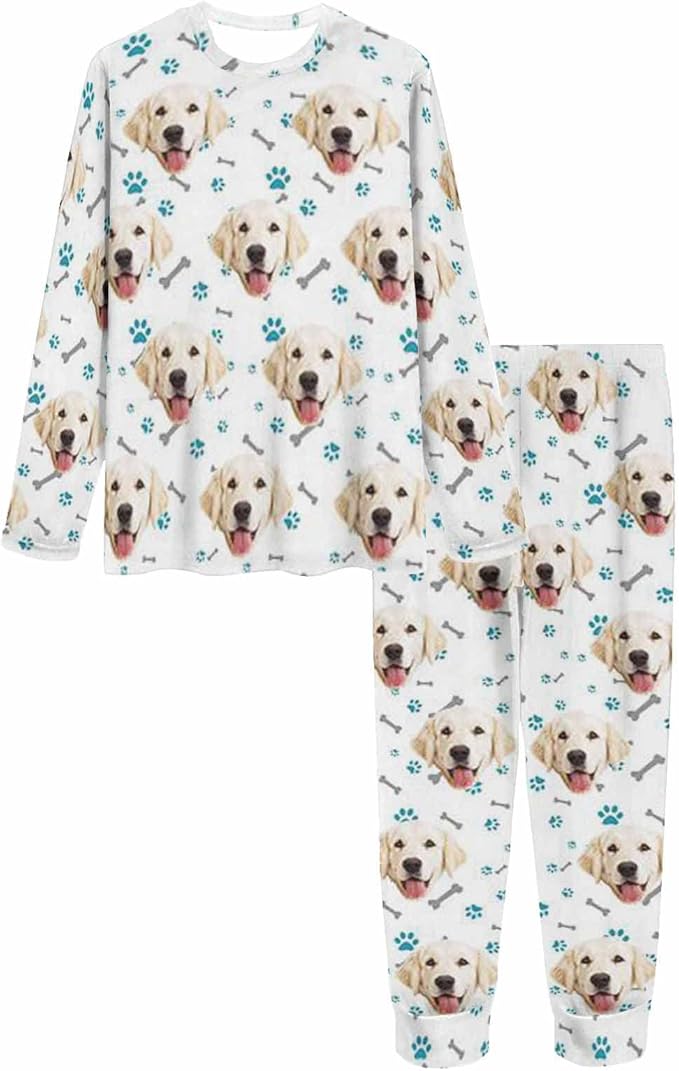 MyPupSocks Custom Face Pajamas Sets for Women, Personalized Photo Sleepwear XS-XXL