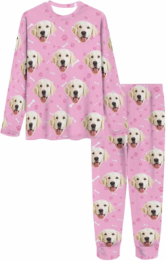 MyPupSocks Custom Face Pajamas Sets for Women, Personalized Photo Sleepwear XS-XXL